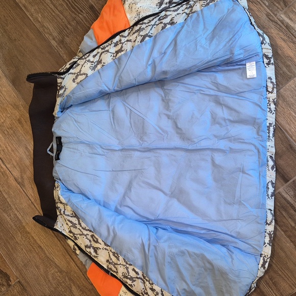 Central Park West Wesley Snakeskin Print Full Zip Puffer Jacket, XS - Picture 8 of 16